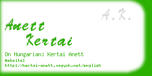 anett kertai business card